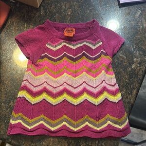 Missoni Kids Zigzag Pattern Top - Pink and Yellow